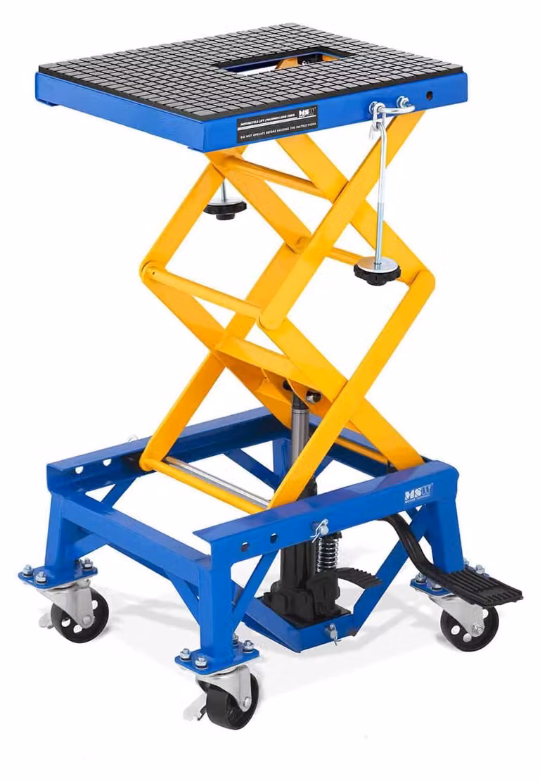 Sollevatore motorizzato con ruote - Capacità di carico: 150 kg - Altezza regolabile: 34-92,5 cm - Acciaio legato