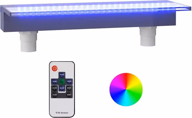 Sfioratore a Cascata con LED RGB in Acrilico Grigio e Trasparente DESIGN IN L: 60 cm