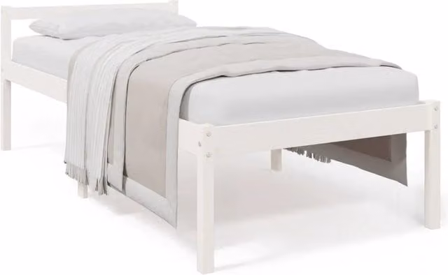 Letto singolo moderno in legno di pino bianco per adulti e anziani