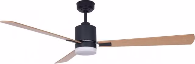 Vam Ventilatore da soffitto a risparmio energetico FACTORY Wi-Fi con luce a LED nero 157 cm telecomando 6 velocità