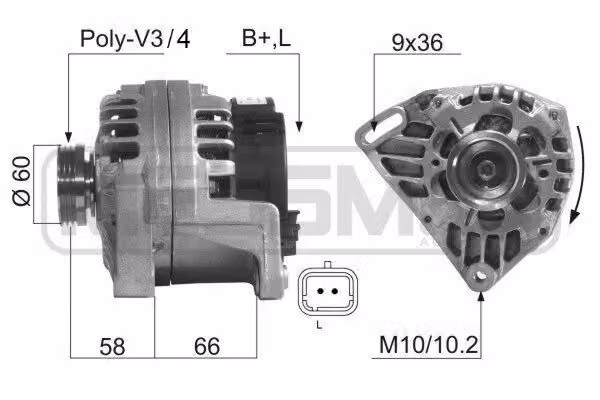 ERA 210286A Alternatore 75 A 14 V per RENAULT Clio III berlina (BR0/1, CR0/1) CLIO II (BB0/1/2, CB0/1/2) TWINGO I (C06) KANGOO