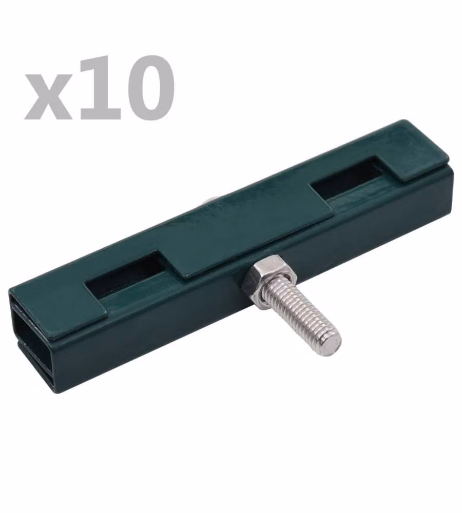 Set di Connettori per Griglie da Giardino 10 pz Verde