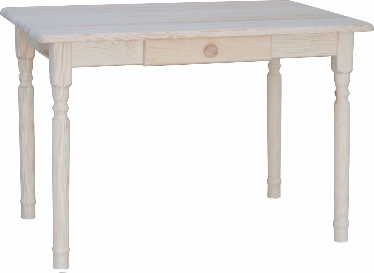 Tavolo II con cassetto in legno di pino massiccio non trattato 130 x 70 cm