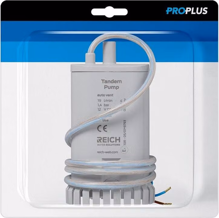 Pompa sommergibile doppia, 12 V, capacità 19 l