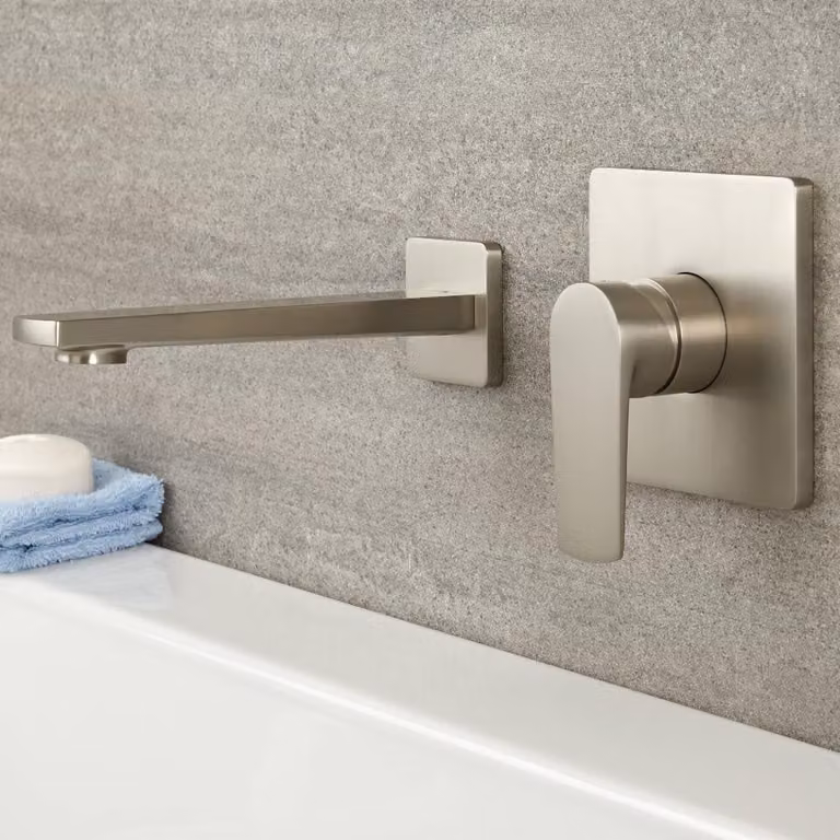 Miscelatore Manuale ad 1 Via per Lavabo o Vasca in Nichel Spazzolato Completo di Erogatore - Harting