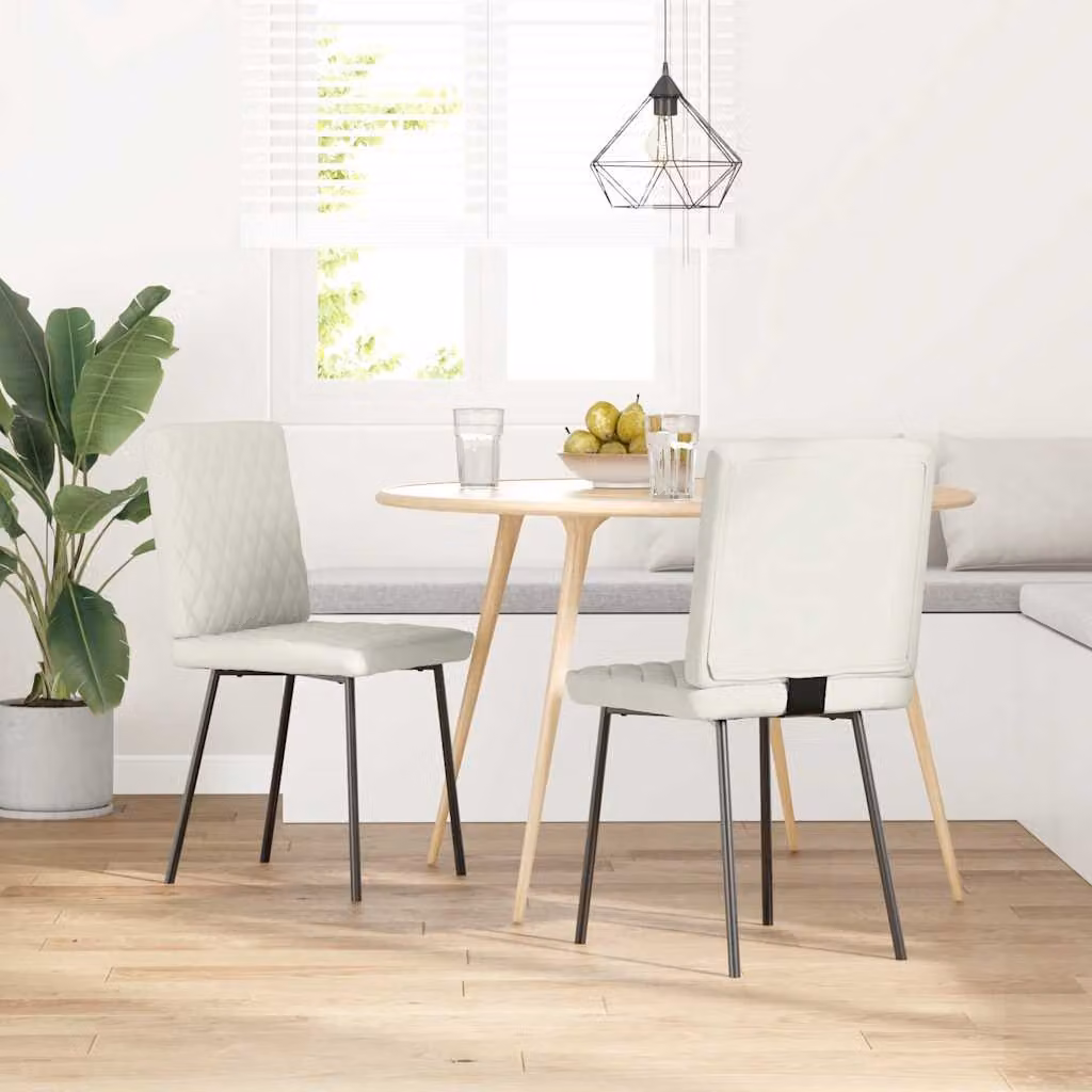 vidaXL Sedie da Pranzo 2 pz Crema in Velluto