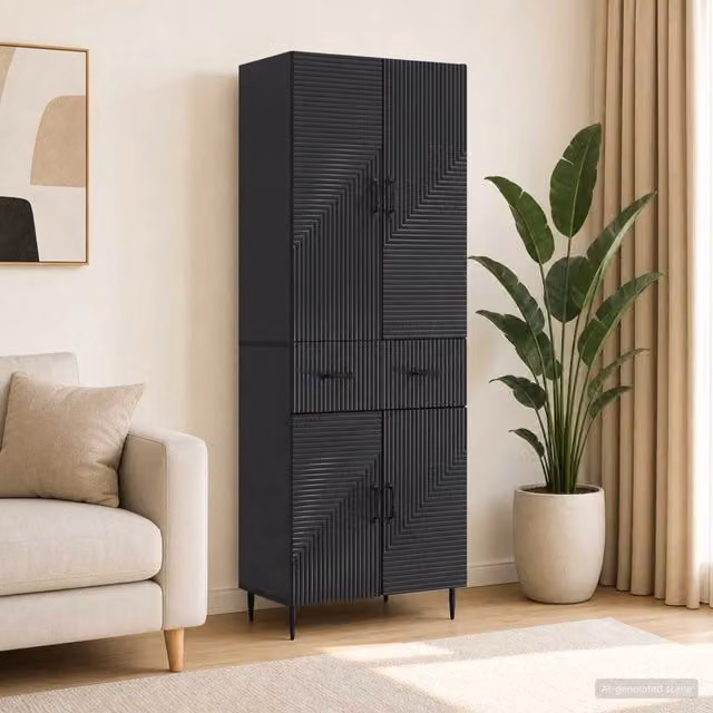 Set di armadi 2 pz Nero Legno ingegnerizzato 3416665
