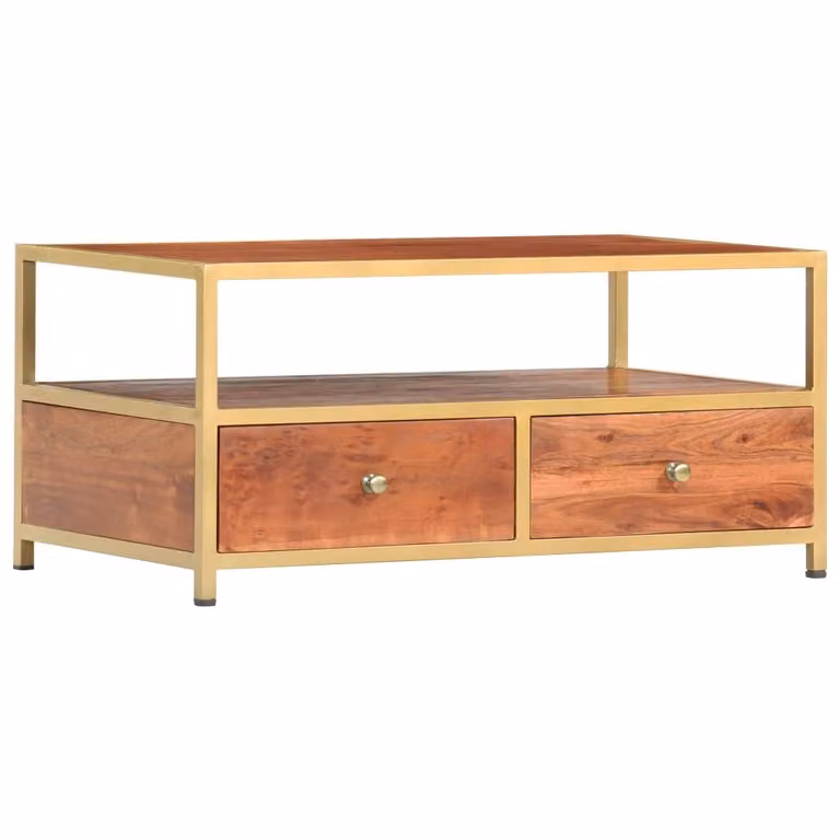 Tavolino 90 x 50 x 40 cm in legno massiccio di acacia