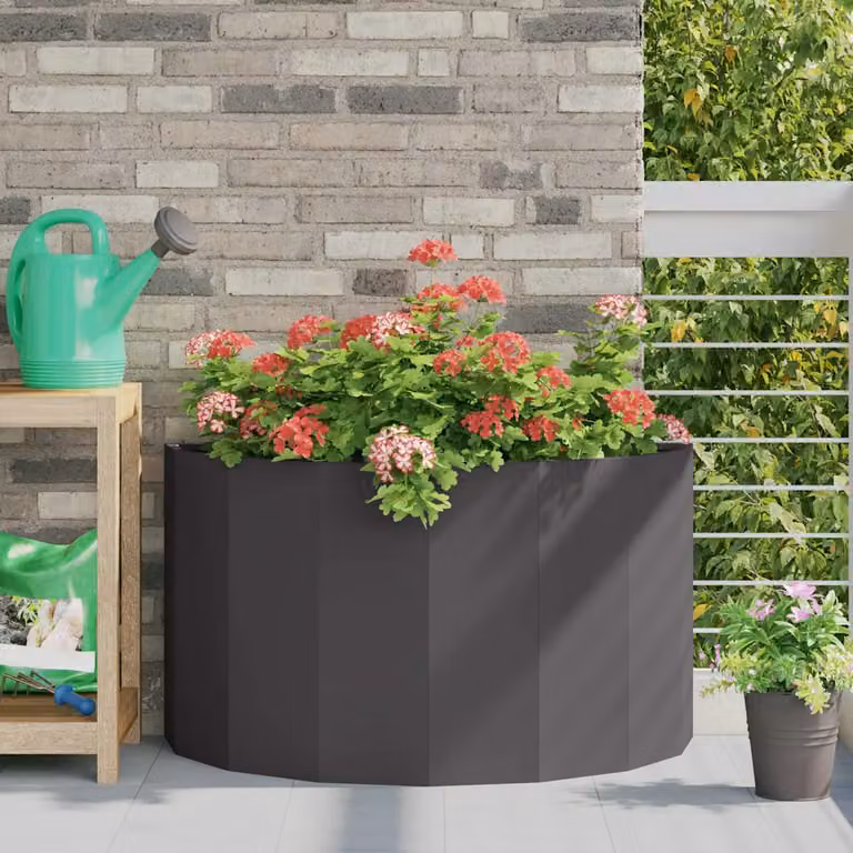 Fioriera vidaXL in acciaio nero L 90 x P 45 x H 50 cm