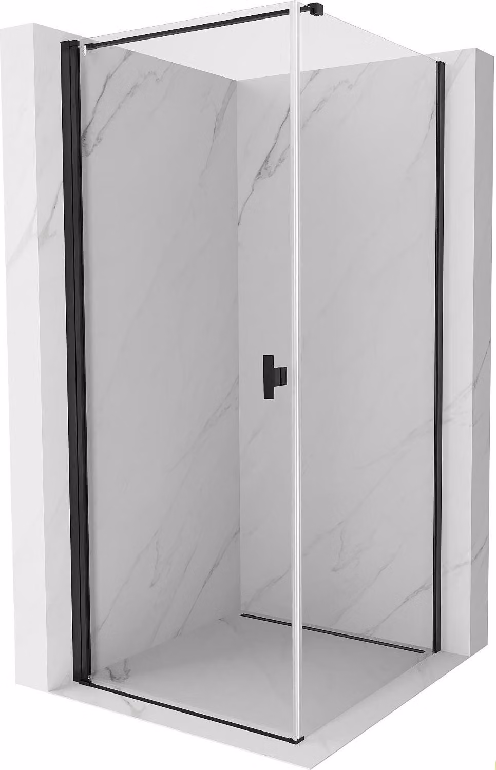 Mexen Mist-B cabina doccia a battente 75 x 75 cm, trasparente, nero - 8A2T-075-075-70-00