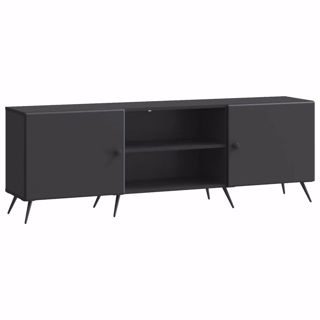 Mobile TV Nero in Legno e Metallo con Stile Vintage, L/P/H: 150 x 31 x 50 cm – 2