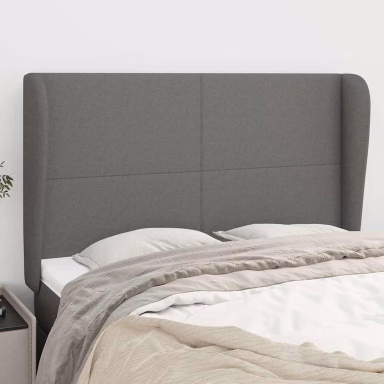 Testiera ad orecchio vidaXL in tessuto grigio scuro L: 147 cm, P: 23 cm, H: 118/128 cm
