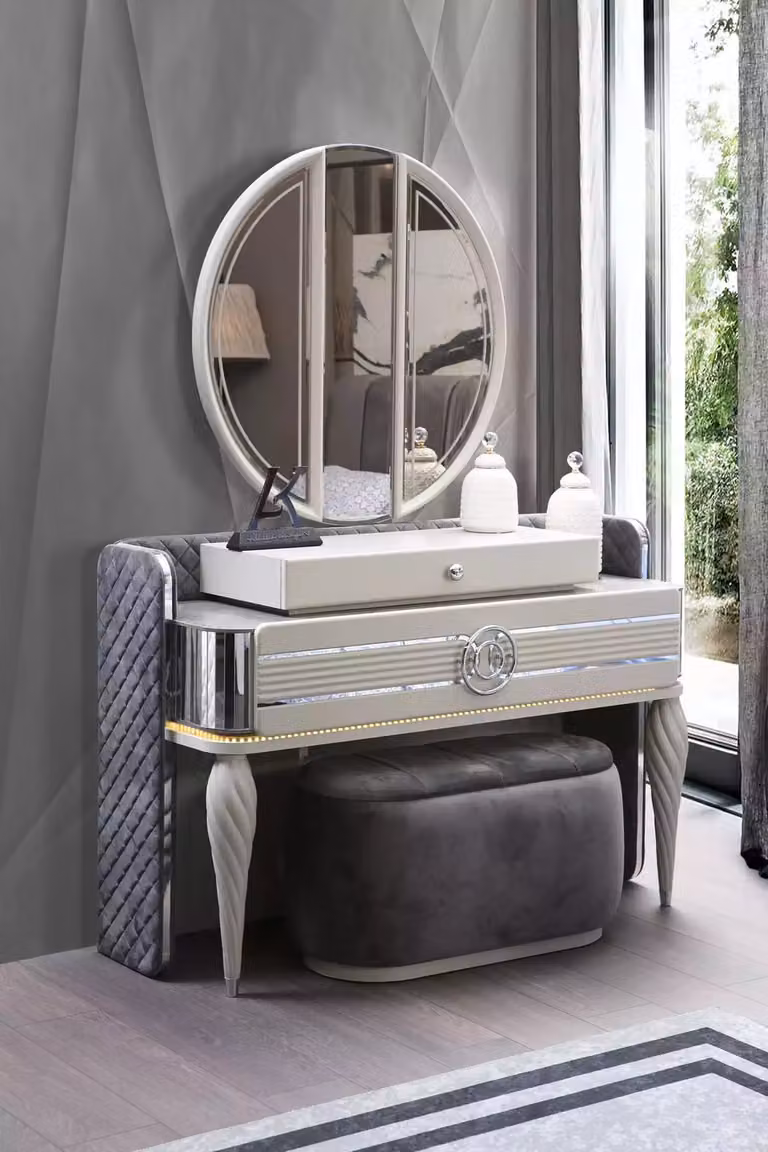Schlafzimmer Schminktisch mit Spiegel Luxus Konsole Modern Design