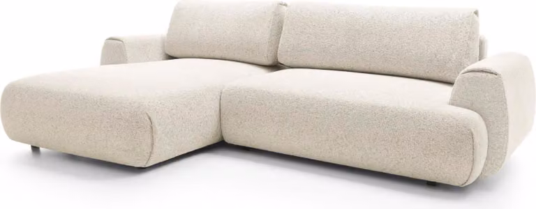 FURNLUX Divano angolare Borsa Crema Bianco e Nero 270cm / Colore principale: Beige / Dimensioni: 270 x 81 x 167 cm