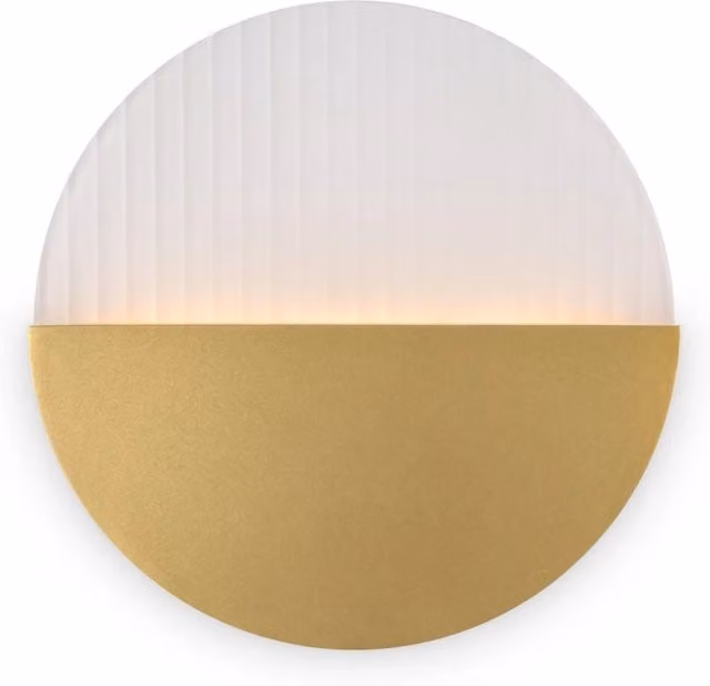Maytoni Applique Moderna Jupiter con LED Integrato in Ottone e Vetro Ondulato Bianco e Oro
