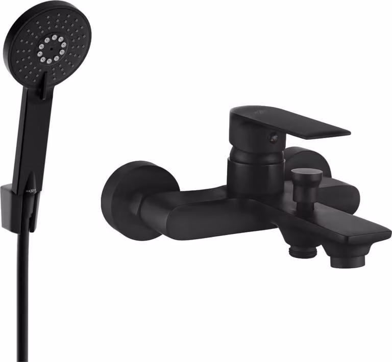 Mexen Royo R40 rubinetto per vasca con set doccia, nero - 7223R40-70
