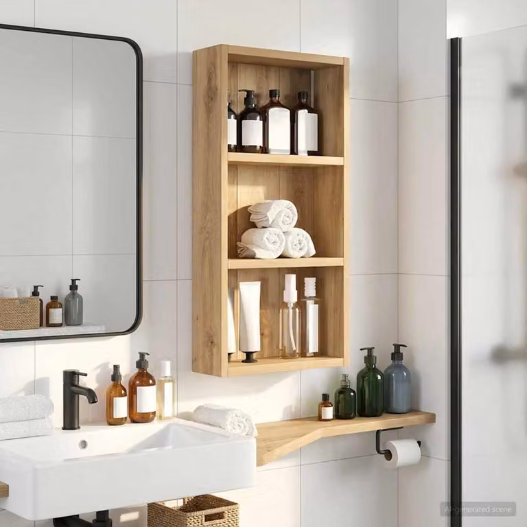 vidaXL Armadio da bagno a muro Rovere Artigianale 30 x 10 x 60,5 cm