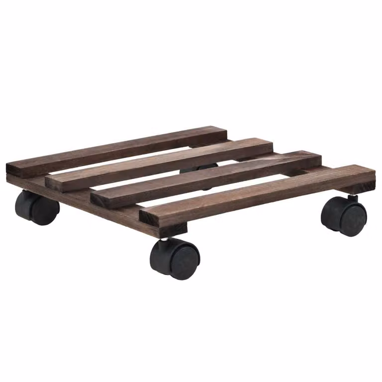 vidaXL Supporto per piante con rotelle 4 pz. Legno di cedro 25 x 25 cm