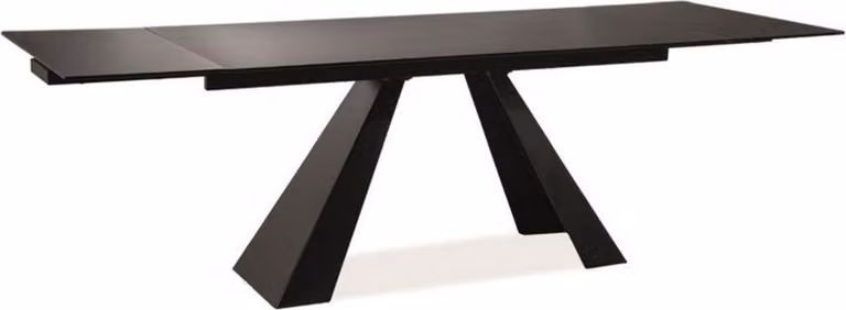 Tavolo da pranzo di design Casa Padrino nero opaco 160-240 x 90 x h. 76 cm - Tavolo da pranzo allungabile con piano in vetro temperato - Mobili di design