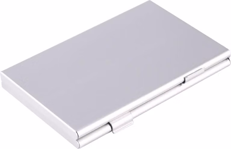 Contenitore portatile in alluminio per 6 schede di memoria SD, facile da trasportare