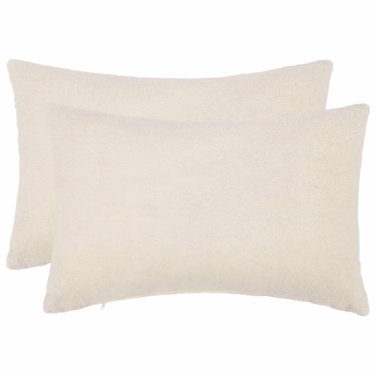 Set di 2 federe vidaXL HEERLEN in bouclé color crema, L 50 cm x P 70 cm