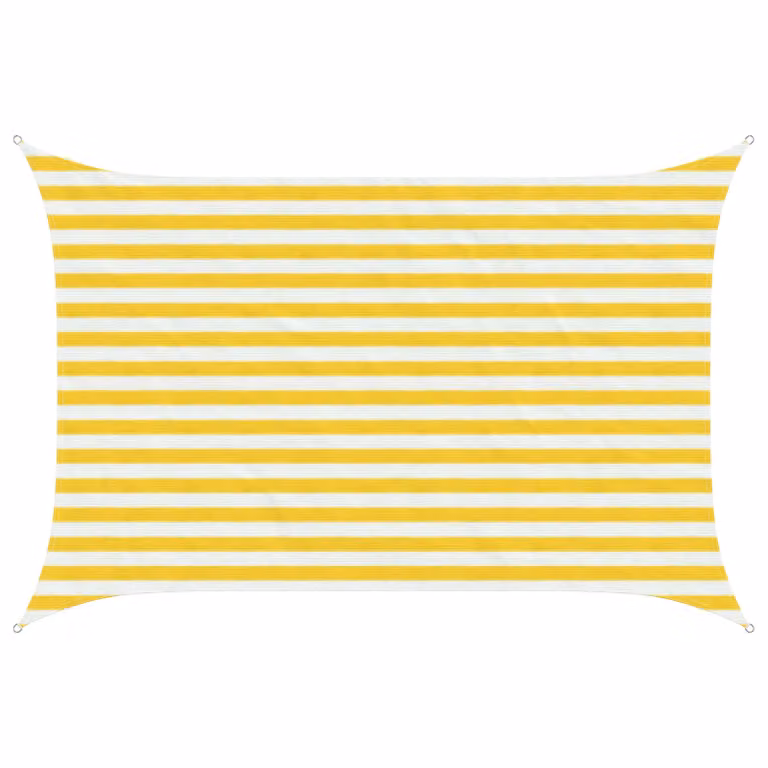 Telo Ombra Rettangolare vidaXL in HDPE Giallo e Bianco 2 x 2,5 m