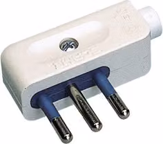 Spina elettrica Scame 2P+T 10A standard italiano per cavo laterale bianca PP0410R