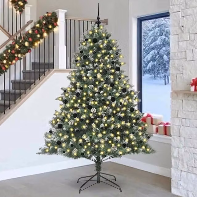 Albero di Natale artificiale verde con luci LED warm white vidaXL Altezza: 240 cm – 1