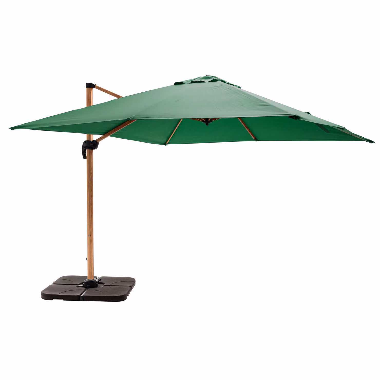 Ombrellone sporgente 3x3m e 4 piastrelle effetto legno verde cactus - Oviala Brescia