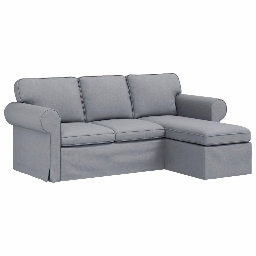 Divano angolare moderno vidaXL in tessuto grigio con struttura in metallo L/P/H: 195 x 138 x 80 cm – 2