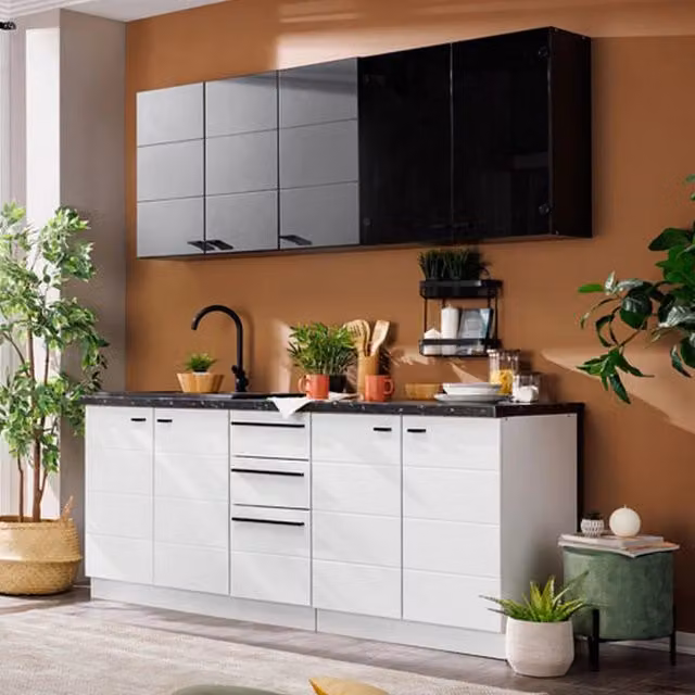 Cucinino DMORA Moderno con Ante e Cassetti Bianco Lucido