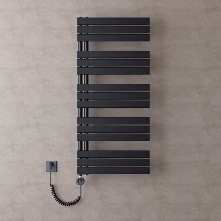 doporro Scaldasalviette Elettrico Bagno con Termostato Digitale e Funzione Timer 131x60cm 1000W Antracite, Termoarredo Elettrico Temperatura Regolabile, Radiatore da Parete Verticale - FN