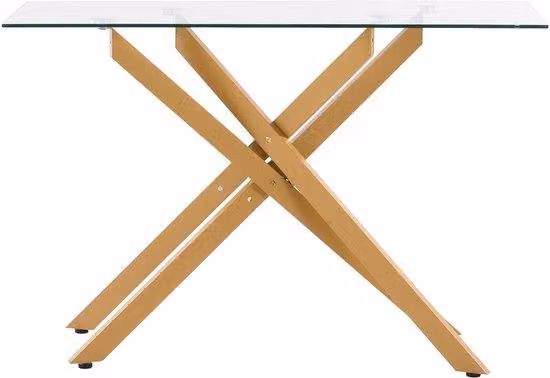 Tavolino in vetro con cornice dorata, forma quadrata, ideale per il soggiorno