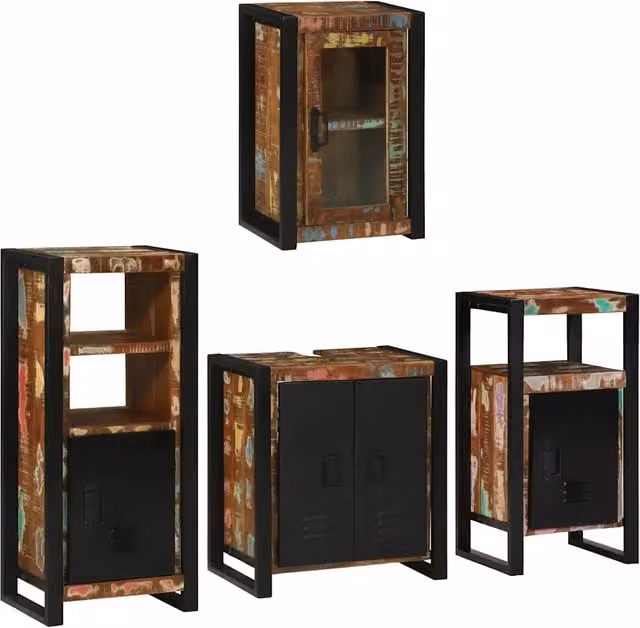 Set di mobili per il bagno 4 pz Multicolore 55 x 35 x 60 cm 3305697