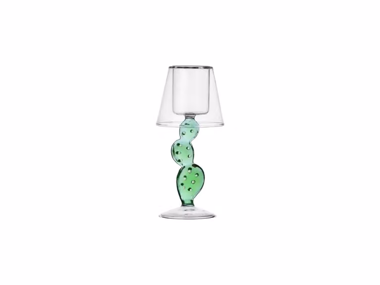 Green Cactus Tealight - Puntini Bianchi