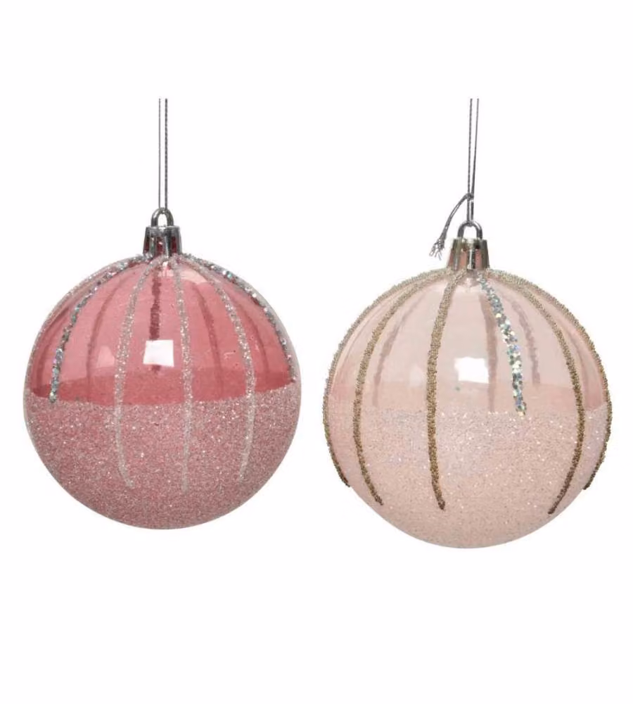 Sfera Natalizia pink glitter