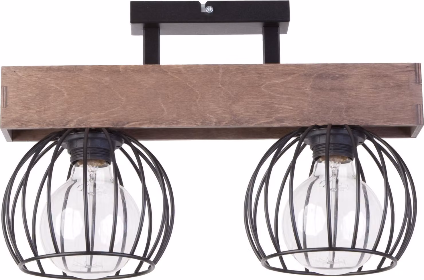 Plafoniera Loft doppia decorativa in metallo nero Milano 2xE27 15W Sigma Lighting