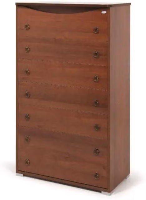 Cassettone Noce Antico in legno nobilitato con 7 cassetti H.127x76x41 cm