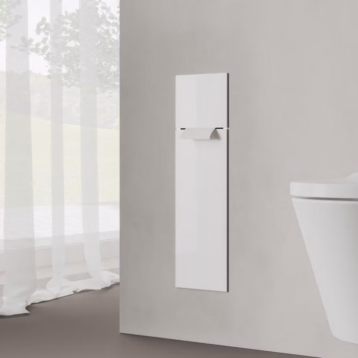 Modulo WC a incasso Kronenbach, design a cubo, 60 cm - frontale in vetro, apertura a sinistra