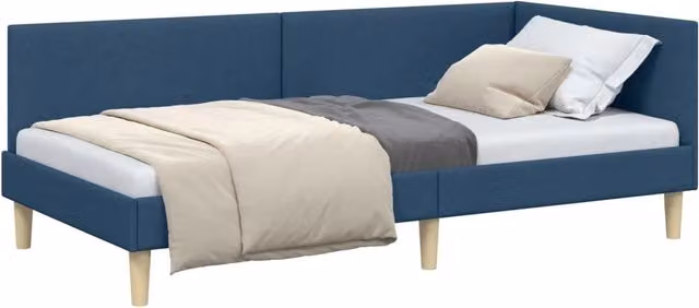 Letto singolo con testiera imbottita DESIGN IN Blu L 80 cm x P 200 cm, H 84 cm – 1