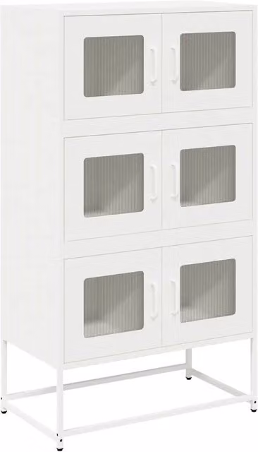 Credenza moderna in metallo bianca per sala da pranzo L: 68 cm, P: 39 cm, H: 123 cm