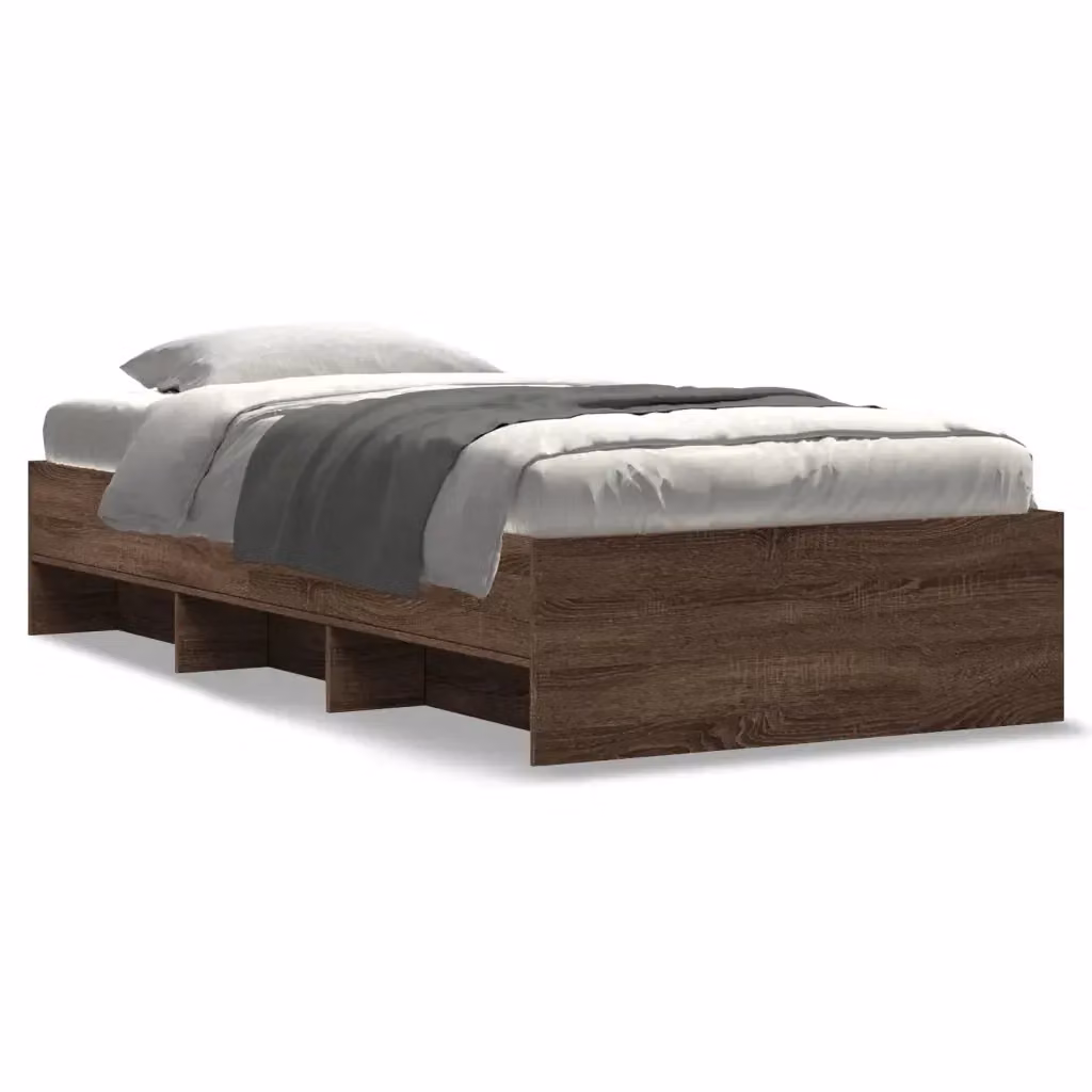 Giroletto vidaXL in Rovere Marrone con Doghe in Legno L: 193 cm, P: 78 cm, H: 35 cm – 2