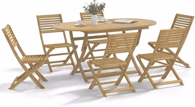 Sedie Pieghevoli 6 pz 48,5x61,5x87 cm Massello Acacia 3214228