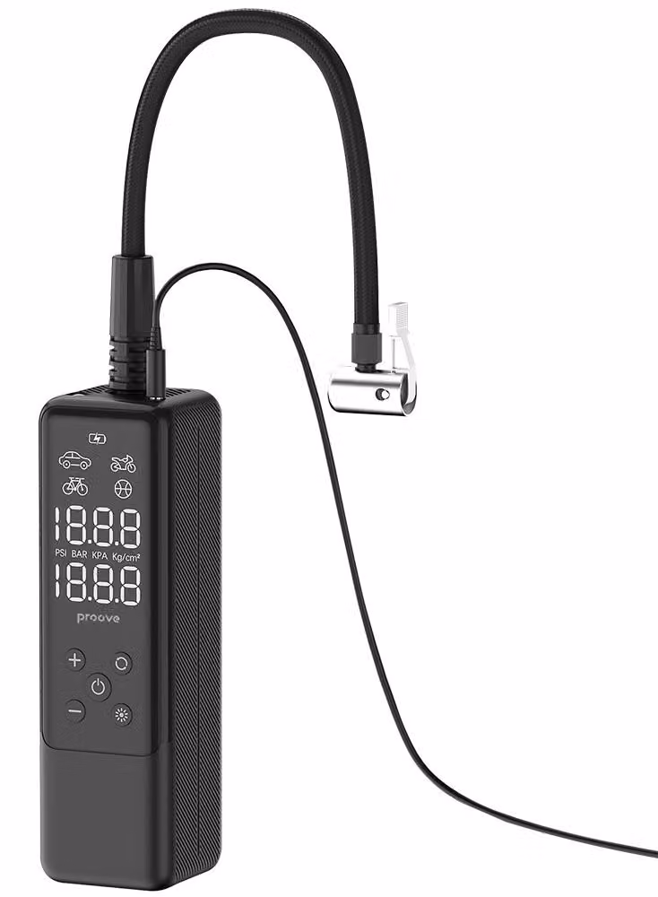 Proove - Mini compressore portatile per auto, con display digitale, alimentato tramite presa da 12V, 85W – colore nero