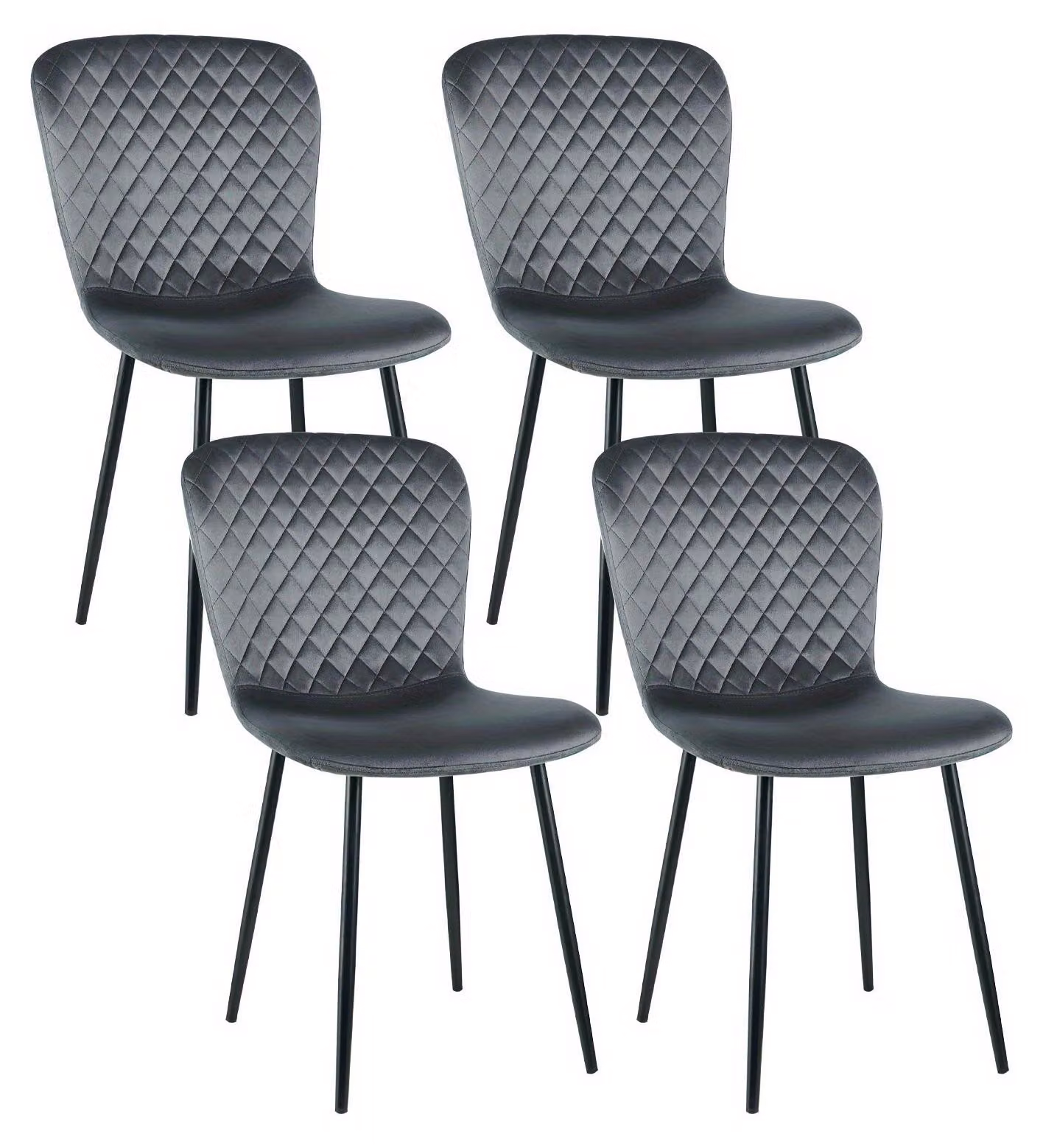 Sedia da pranzo - Sedia a forma di conca - Sedia - Sedia girevole - Arredamento - Set da 2 - Rivestimento - Struttura in metallo