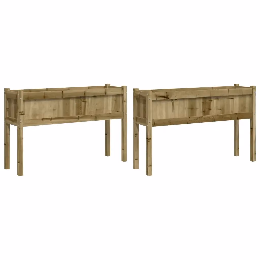 Set di 2 fioriere rialzate vidaxl in legno per giardino ornamentale o orto, disponibili nei colori nero o marrone – 2