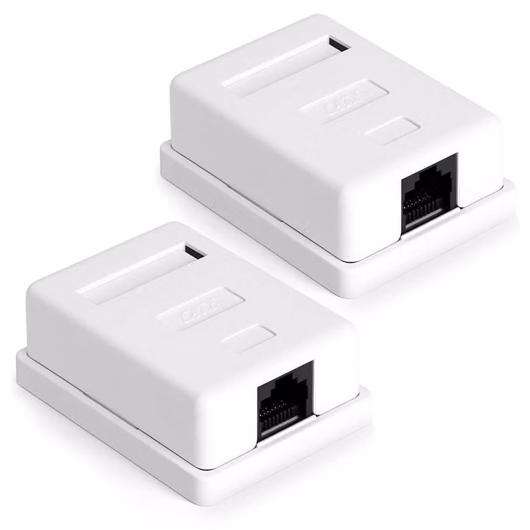 Presa di rete da incasso CAT6a - Presa RJ45 - Bianca - Set da 2 pezzi