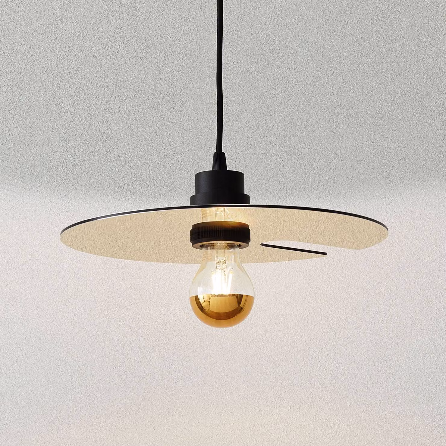 Wever & Ducré Lighting Lampada a sospensione Mirro, dimmerabile, Nero, Soggiorno / Sala da pranzo, Alluminio, Moderno, Lampada a sospensione