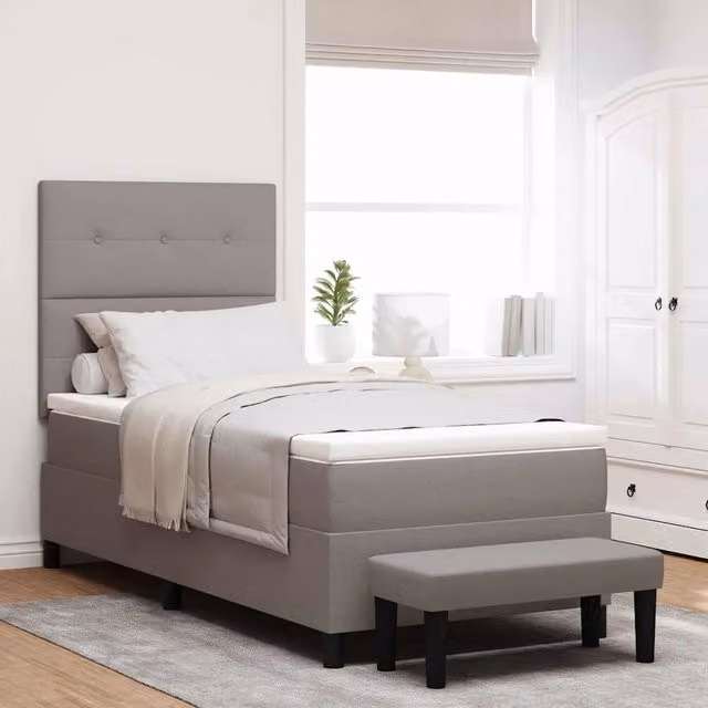 Letto Ibrido con Testiera Talpa vidaXL in Tessuto Beige o Grigio L/P/H: 203 x 80 x 140 cm – 1