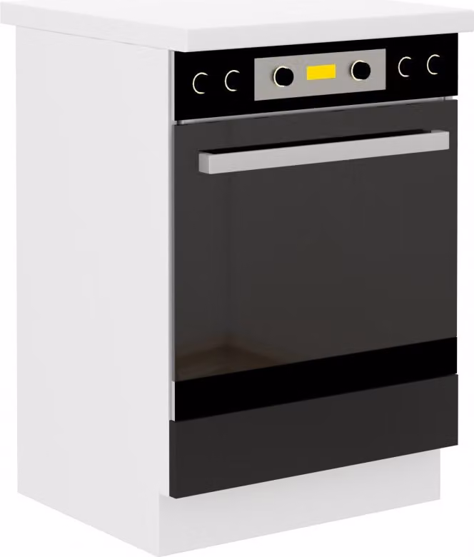 Armadietto per fornelli ODONA - larghezza 60 cm, nero / bianco